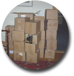 Boxes of Donated Materials