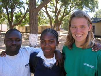 Two CE volunteers and a student